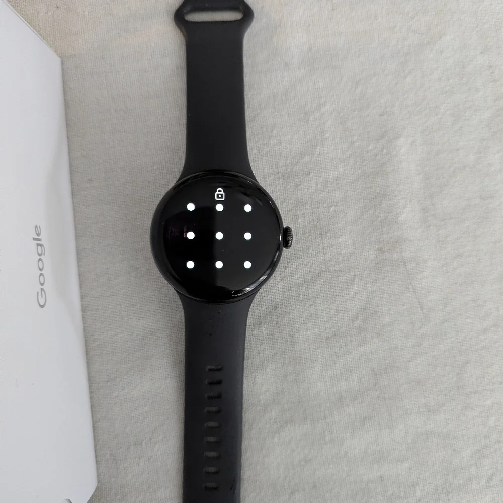 Google Pixel Watch 2 Matte Black Aluminum Case / Obsidian Active Band, Wifi